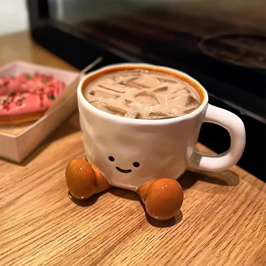 Cute Ceramic Coffee Cup, Sublimated Cartoon Water Mug, Drinkware, Birthday Gift, Funny Gift Mug, Handmade Tea Lover Present, Unique Design, Perfect for Daily Use, Coffee Mugs