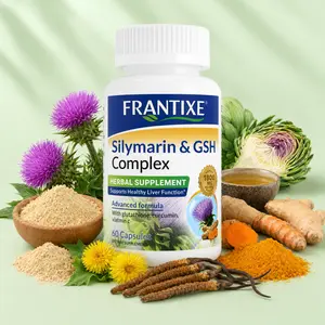 FRANTIXE Liver Support Supplement for Cleanse & Detox with Double Milk Thistle, NAC, ALA & Turmeric ,curcumin,VC,VB12,glutathione - 60 Capsules | Silymarin & GSH complex | Edible Wellness Dietary