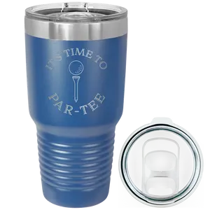 Personalized Its time to Partee 30 oz Tumbler - Royal Blue