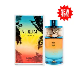 AJMAL AURUM SUMMER EDP Perfume Spray, 2.5fl.oz/75ml Women's Floral Bergamot Fragrance with Vanilla, Authentic Perfumes