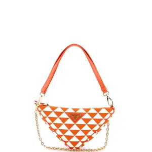 Pre-owned PRADA Jacquard Shoulder Bags Symbole Triangle Bag Mini by Rebag