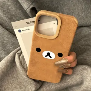 Bear Emoji Fashion Sticker Fur Phone Case for iPhone 17 16 15 14 13 12 11 X XS XR Pro Max Plus Air Series, Ideal Birthday or New Year's Gift for Friends, Family and Loved Ones