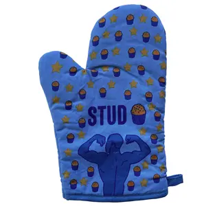 Stud Muffin Oven Mitt Funny Fitness Workout Cooking Baking Hottie Kitchen Glove Funny Graphic Kitchenware Bakeware Food  Funny Fitness  Novelty Cookware Blue