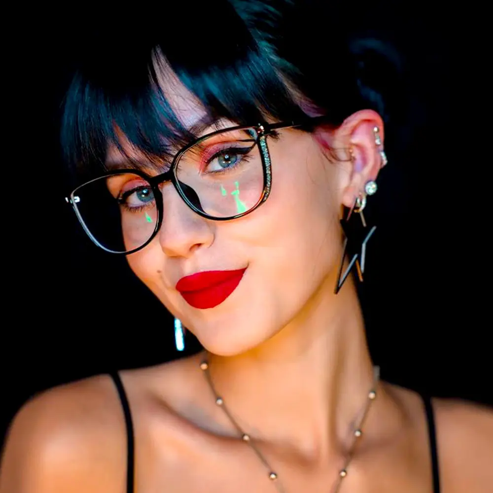 Unisex Full Rim TR90 Fashion Optical Frames with TAC Blue Light Blocking Plain Lenses, Anti-Fatigue Anti-Glare Computer Glasses, Metal Spring Legs for Work From Home, Office Use