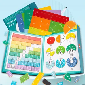 Montessori Early Education Wooden Magnetic Fractions Puzzle - Interactive Math Learning Tool for Kids