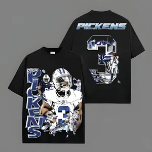 Game Day Outfit George Pickens 3 Acid Lightweight 100% Cotton T-Shirt America's Team Sunday Football Casual Round Neck