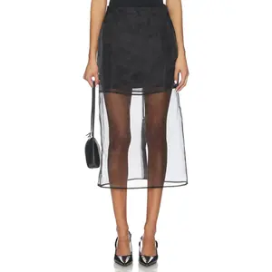 L'Academie by Marianna Blaire Midi Skirt in Black