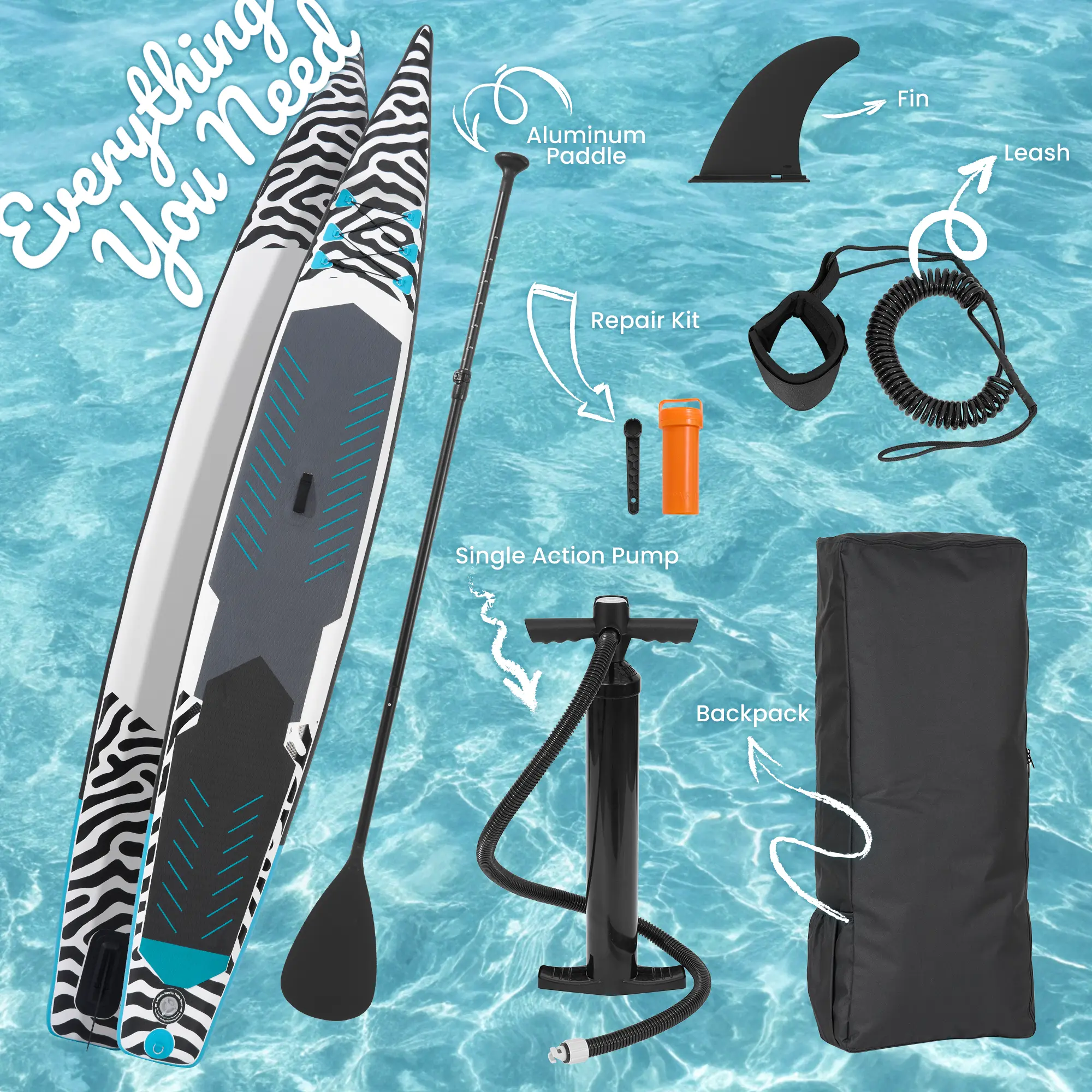 Paddle Board 14'x25’’ Inflatable Paddle Board with Complete SUP Accessories, Anti-Slip EVA Deck, Air Pump, Removable Fins, Carrying Handle, Backpack for Adult