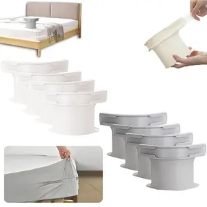 Bed Sheet Fasteners Adjustable Elastic Straps for Fitted & Flat Sheets Easy Attach Remove Clips to Keep Sheets in Place Home Bedding Accessories