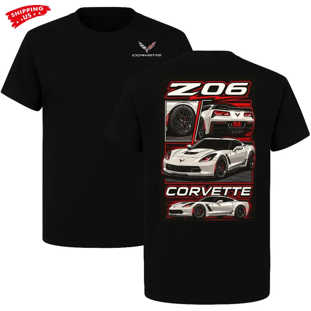 [Graphic T-Shirt] 100% Cotton - Corvette Z06 T-Shirt, C7 Z06 Corvette Graphic Design, High Performance Sports Car Shirt for Corvette Enthusiasts