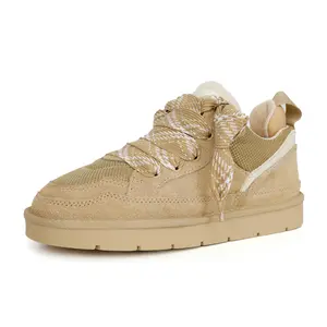 EVELLYHOOTD Women's Autumn Winter Warm Plush Sneakers with Anti-slip TPR Sole Light Weight Flat Trainers for Casual Outings