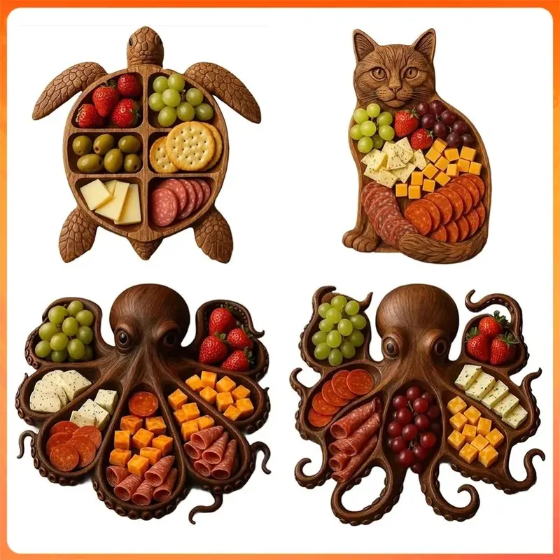 Meat platter, animal-themed food tray, multi-functional design, suitable for seafood lovers and party occasions