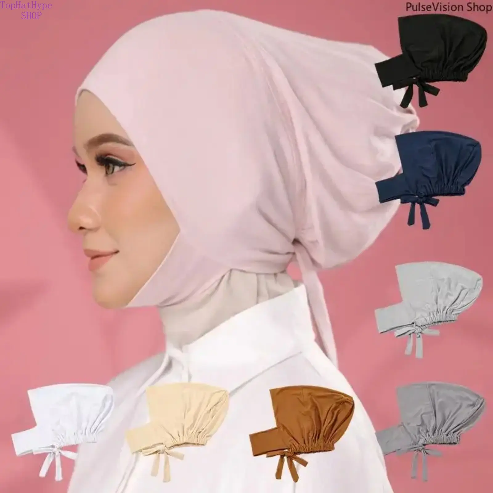 Muslim Women's Chic Instant Batik Hijab Scarf Set with Undercap - Soft Polyester, Adjustable, Breathable, Casual for Muslim Prayer Wear (1# Black, 10# Earth Yellow, 11 Blush Pink), Eid & Daily Wear, Modest Hijab With Undercap