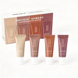 4 in 1 Mini Lip Butter Balm Gentle Moisturizing Hydration Lip Care For Smooth and Nourished Lips Skin Care Lipgloss Set Combined Hydrating