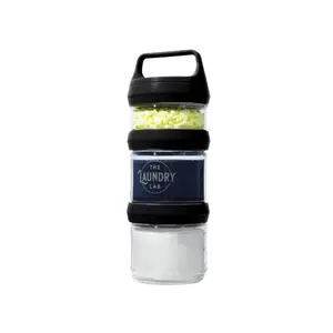 The Laundry Lab Bottle - Portable Detergent Carrier with 3 Interlocking Compartments for Laundry Storage Home Organization & Travel