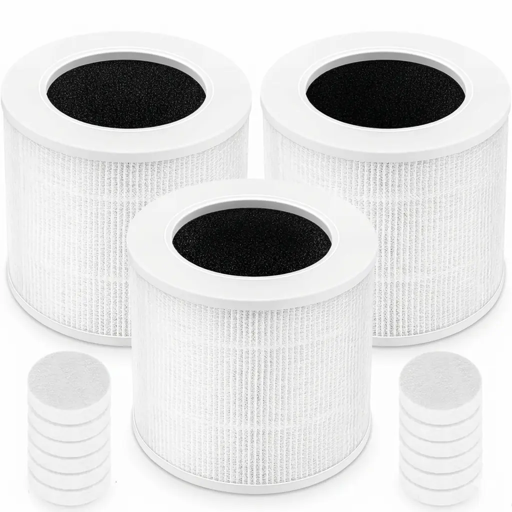 Replacement Filter for LEVOIT and-P Air Purifier, 3-in-1 H13 Grade True HEPA and High-Efficiency Activated Carbon,-RF, 4 Filter & 10 Fragrance Sponge, Hepa Filter, 3 X Replacement Filter