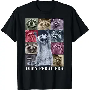 in My Feral Era Funny Raccoon Animal Meme Racoons Team Trash T-Shirt