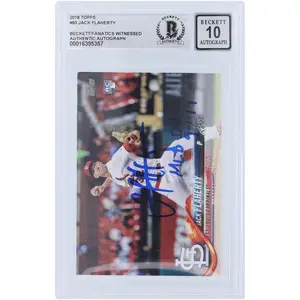 Jack Flaherty St. Louis Cardinals Autographed 2018 Topps #93 Beckett Fanatics Witnessed Authenticated 10 Rookie Card with "MLB Debut 9-1-17" Inscription - Fanatics Authentic Certified
