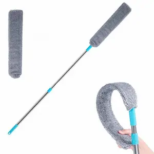 Retractable crevice dusting brush,soft bristles,comes with 2 microfiber dusting cloths,ergonomic design,multi-purpose,retractable microfiber,suitable for bedroom, kitchen, living room,outdoor use,high ceiling,cleaning supplies,duster Dryer Vent Cleaner