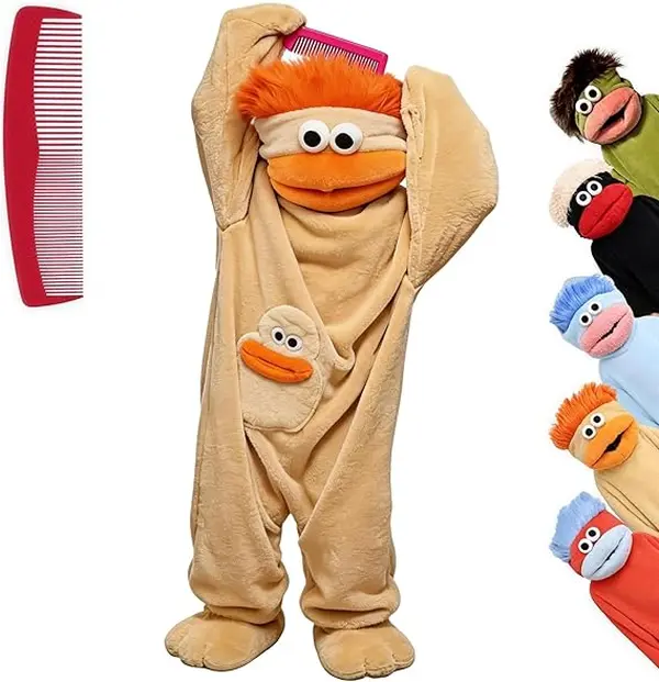 Funny Big Mouth Monster Costume Onesie, Family Matching Flannel Plush Pajamas, Oversized Wearable Blanket Jumpsuit, Halloween Cosplay Loungewear for Adults & Kids (Shoes Not Included)
