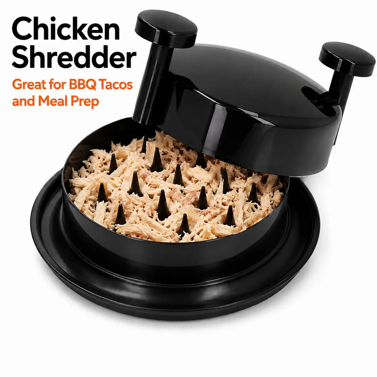MIUVA Manual Meat Grinder & Shredder for Home Use, Durable Compact Size with Dual Grip Twist Handles, Closed Bowl Design, Anti-Slip Base for Chicken, Pork, Beef BBQ, Meal Prep