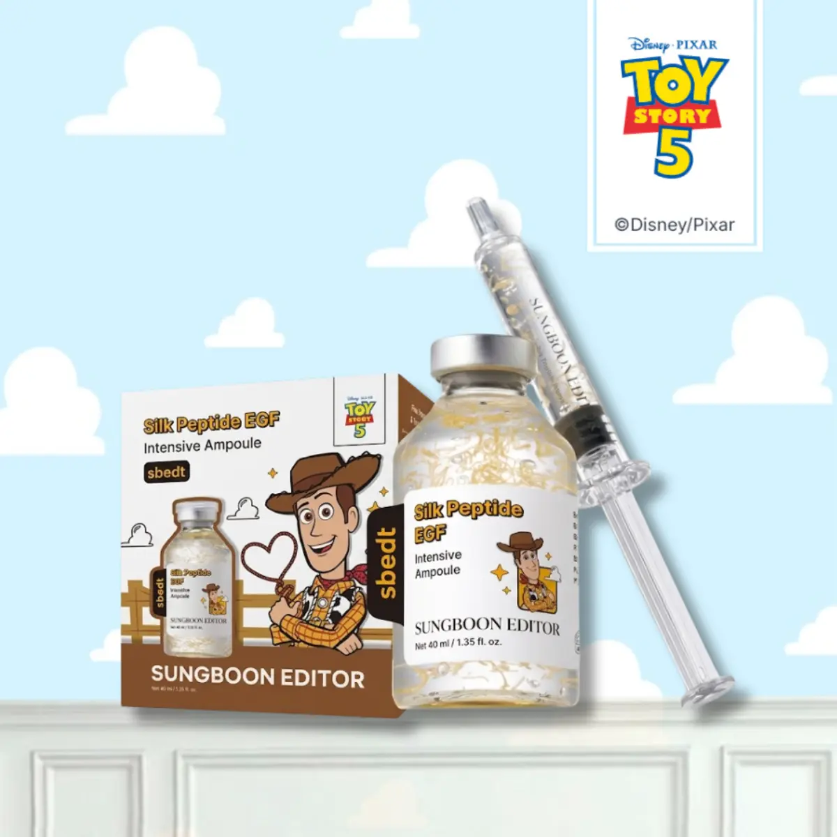 [Toy Story x Sbedt] Silk Peptide EGF Intensive Ampoule | Wrinkle Care | Face-Lift at Home serum with Peptides & Deep Collagen | Plumping, Smooth, Anti aging Korean Skincare (40ml)