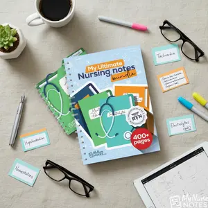 RN Handwritten Nursing Notes Bundle - 400+ Page Concise, Comprehensive Office Notebook Set for Nursing School Success