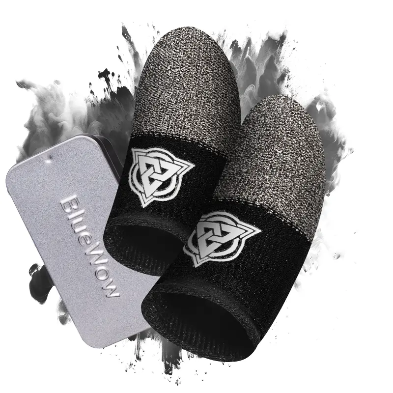 BlueWow SilverFiber Gaming Finger Sleeves - 0.3mm Ultra-Thin, High Sensitivity, Sweat-Proof Thumb Grip for Mobile Game Controllers, Smartphones, Portable Consoles (Android, iOS) | Gaming Accessory, Mobile Game Controller