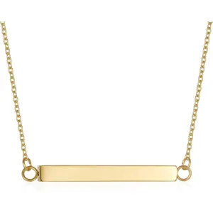 Stainless Steel Horizontal Bar Urn Necklace for Ashes Women Girls Cremation Pendant Can Put Name/Date/Words Memorial Keepsake Jewelry Gifts