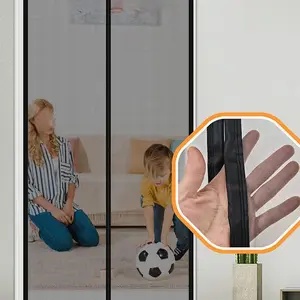 Grid Door Curtain, Bedroom Living Room Study Bathroom Caravan Door Installation, Anti-Insect Mosquito Portable Curtains