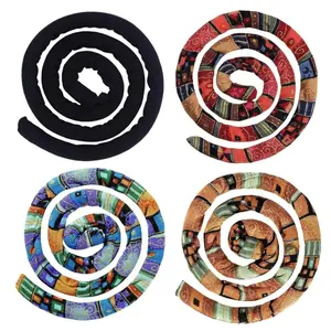 4 Pieces Spiral Lock Hair Tie for Dreadlocks - Iron Wire Embedded, Bendable Ponytail Holders - Long Dreadlock Accessory for Women & Men with Thick Curly Hair