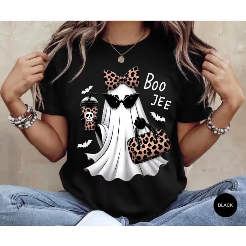 Boo-Jee Ghost Shirt Leopard Ghost Tee Ghost Coffee Shirt Funny Fall Shirt Ghost Tee Girly Halloween Gift Boojee Shirt XX