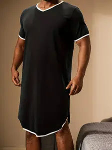 Men's Sleepwear Spring Summer Short Sleeve Round Neck Loose Fit Breathable Soft Pajamas Casual Home Wear Comfortable Loungewear Pjs