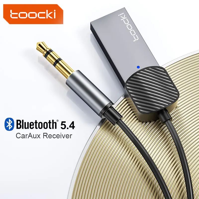 Toocki Bluetooth 5.4 Car Adapter, 3.5mm Bluetooth Receiver, USB 2.0 to 3.5mm Audio Adapter for Hands-Free Calls, Home Stereo Speakers, Bluetooth Car Adapter