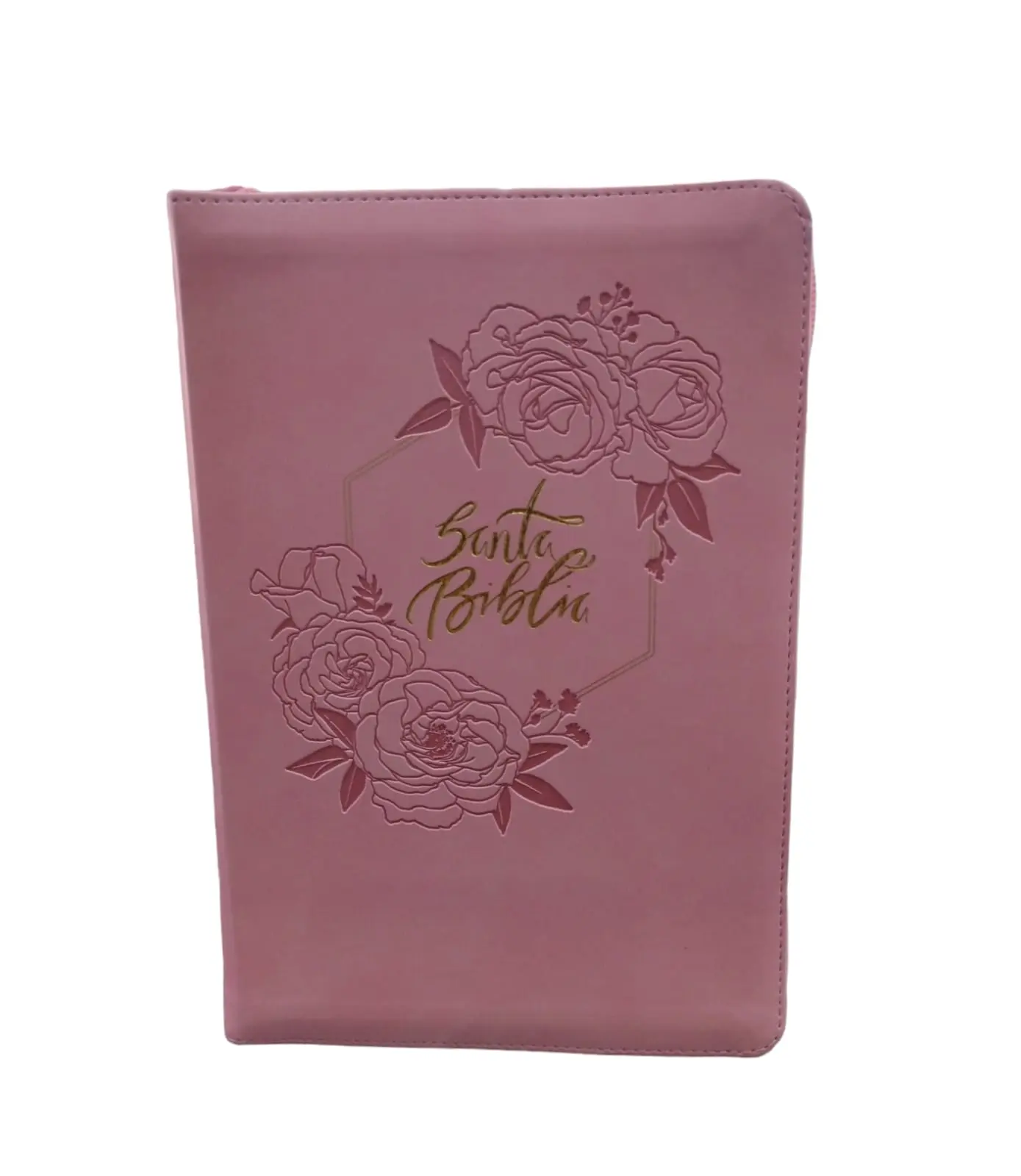 BIBLIA  LETRA GRANDE 12 PUNTOS REINA VALERA 1960 MANUAL CIERRE ROSA SIMILPIEL CON INDICE