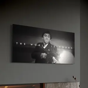 Iconic "The World Is Yours" Tony Montana Scarface Poster - A Motivational Wall Art Masterpiece. An Inspiring Addition for Any Space - Unframed sweet potato