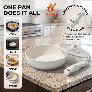 20pcs Kitchen Cookware Sets, Kitchenware Non-Stick Pots and Pans Set, kitchen supplies, Pans & Woks, Cookware, KitchenHacks, MealPrep, Detachable Handle, Oven Safe, Versatile cookware, CookingEssentials