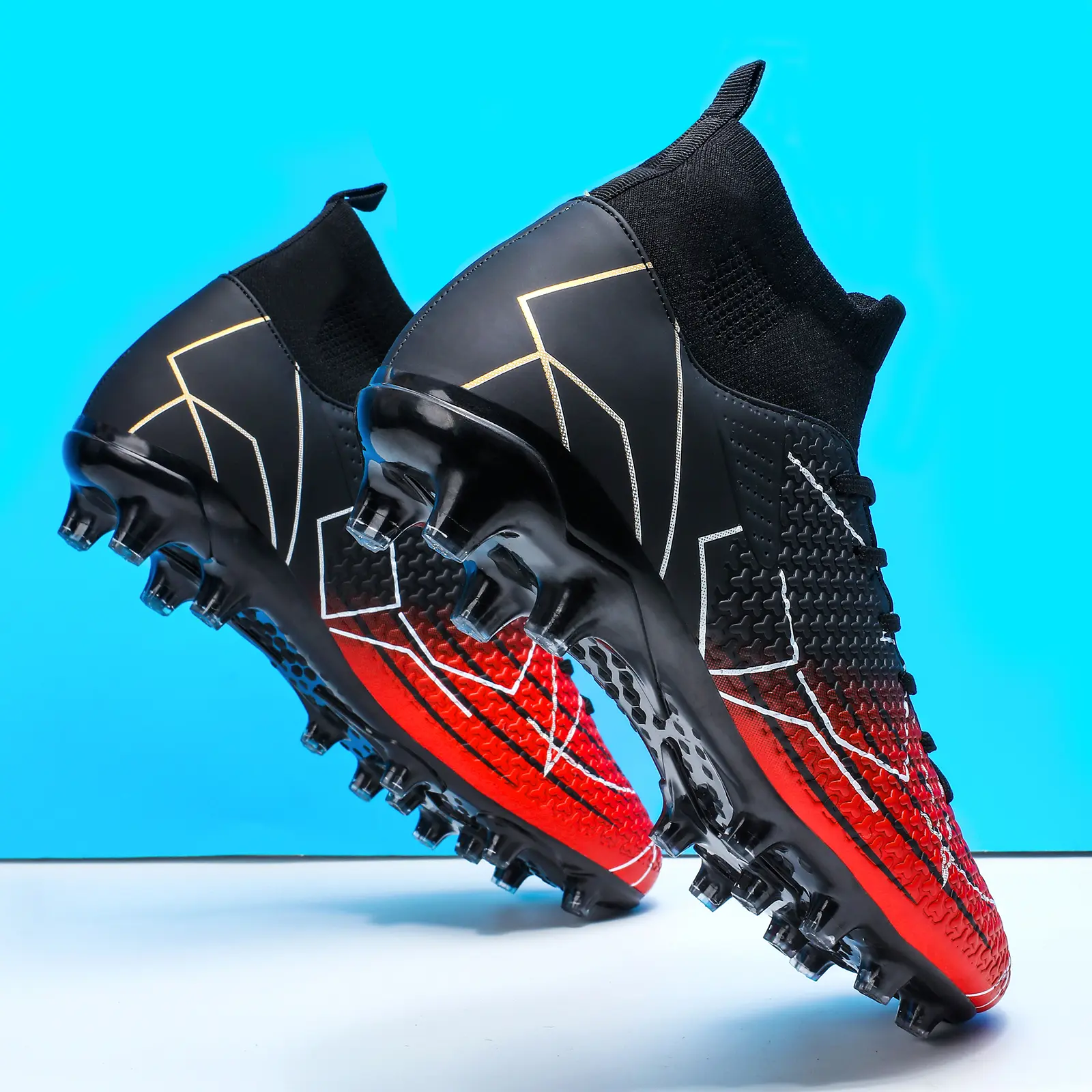 Men's High Top Football Shoes, BreathableComfortable Football Cleats, Professional Football Shoes