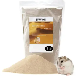 Hamster Bath Sand, 3lb Dust Free Desert Sand or Potty Litter Sand for Hamster Chinchillas Gerbil Syrian Mice Small Animals(Beige)