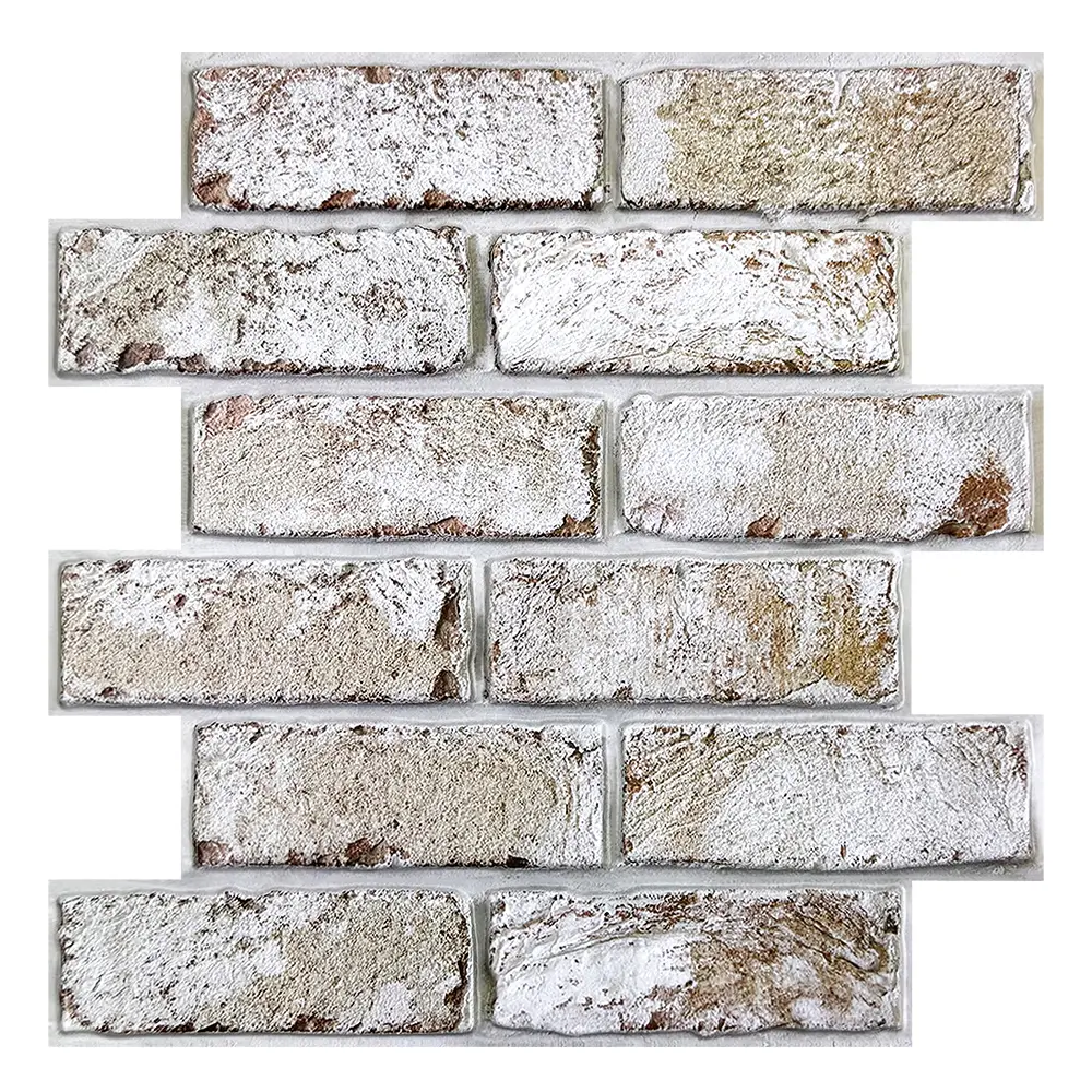 Home Improvement Commomy 10 Pcs 3D  Faux Brick Wall Panels 11.8"X11.8"  PVC Peel and StickRust Red Wall Tile Farmhouse DIY, Fireplace Interior Design