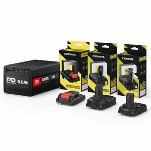 CEENR PDnation 8.0Ah Universal Tool Battery Bundle | Includes DeWalt 20V/18V & Ryobi Adapters | 100W USB-C Power Bank
