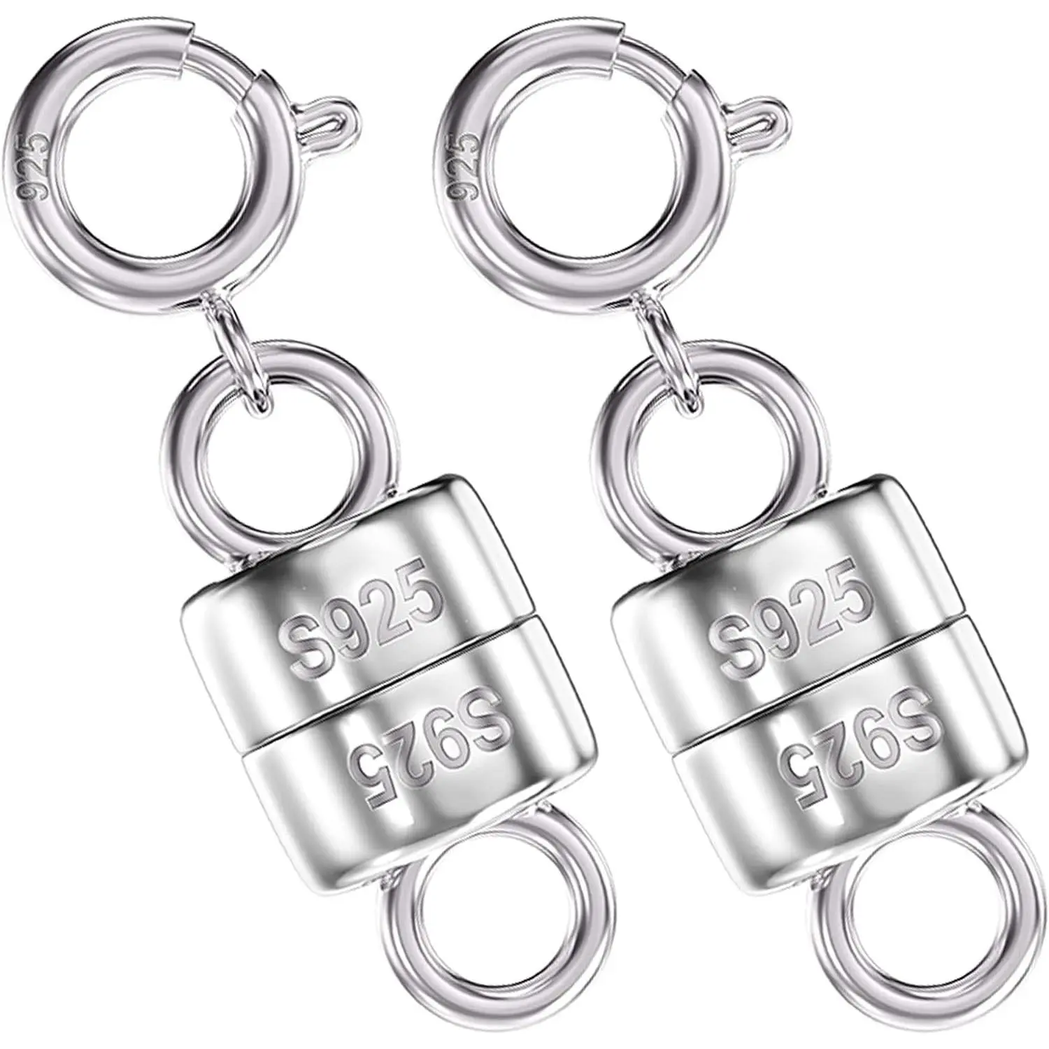 925 Sterling Silver Magnetic Necklace Clasps and Closures,Gold and Silver Magnetic Clasp Converter for Jewelry Making Supplies,Chain Extender Connector for Necklace Bracelet, Quick Connection Necklaces, Magnets Inside Necklaces