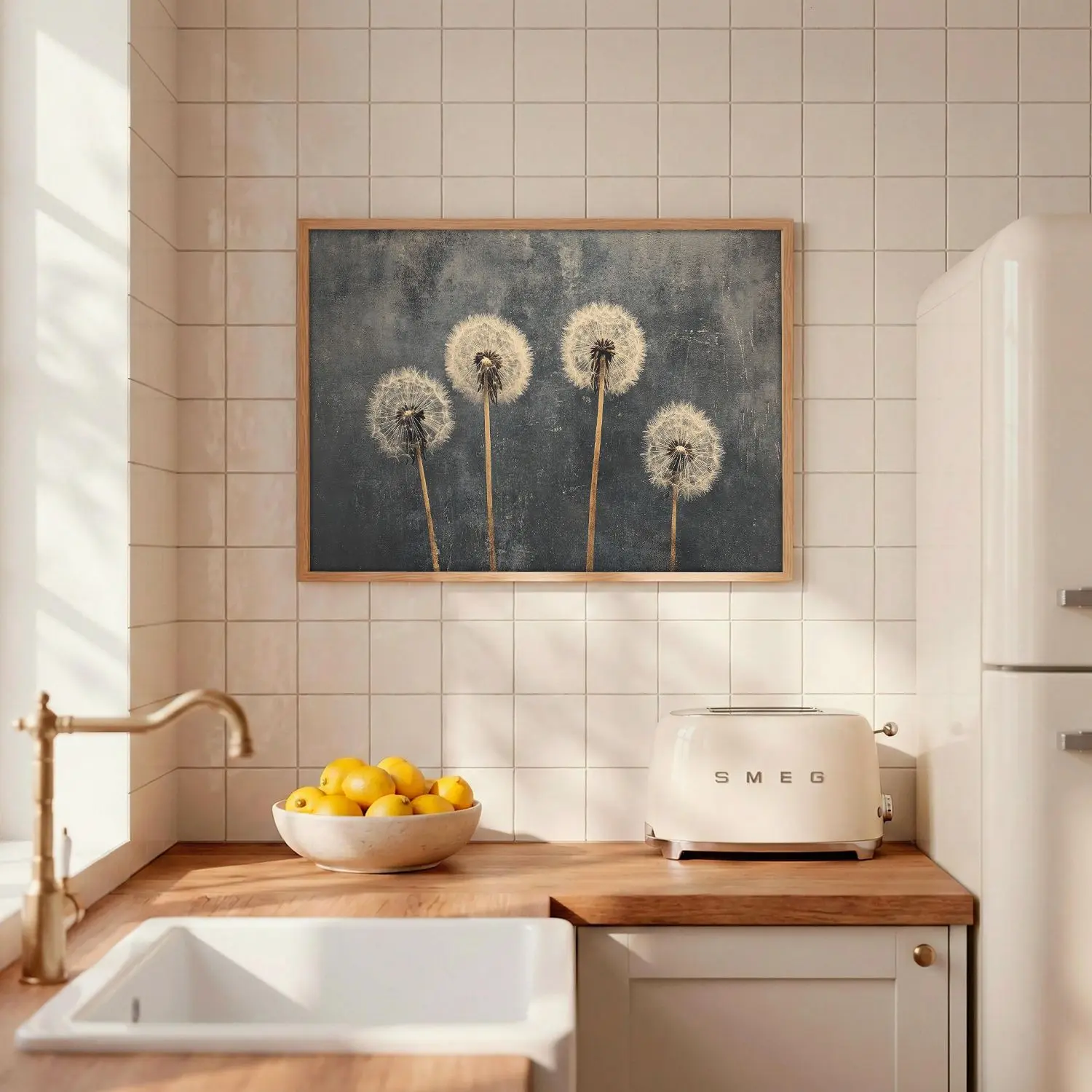[25% OFF] [UNFRAMED]    Vintage Dandelion Poster, Rustic Wildflower Art, Dark Academia Painting, Antique Landscape Decor, Moody Wall Print, Printed and Shipped