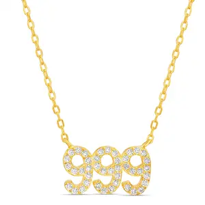 999 Sterling Silver Angel Number Necklace