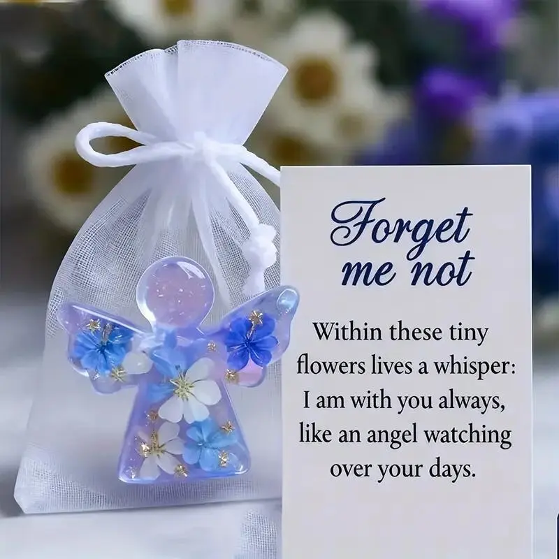 1 Set   Angel Wing Pocket Hug Angel Figurine with Inspirational Cards, Cherub Statue for /Outdoor Home Decor, Wedding, Bridal Gift, Bride Gift, Angelic Keepsake for Party Decoration, Party Gifts
