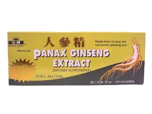 Royal King Red Panax Ginseng Extract Extra Strength 8000mg - 30 Bottles - Natural Energy Boost & Focus Enhancer - Alcohol-Free - Made from 15-Year-Old Roots