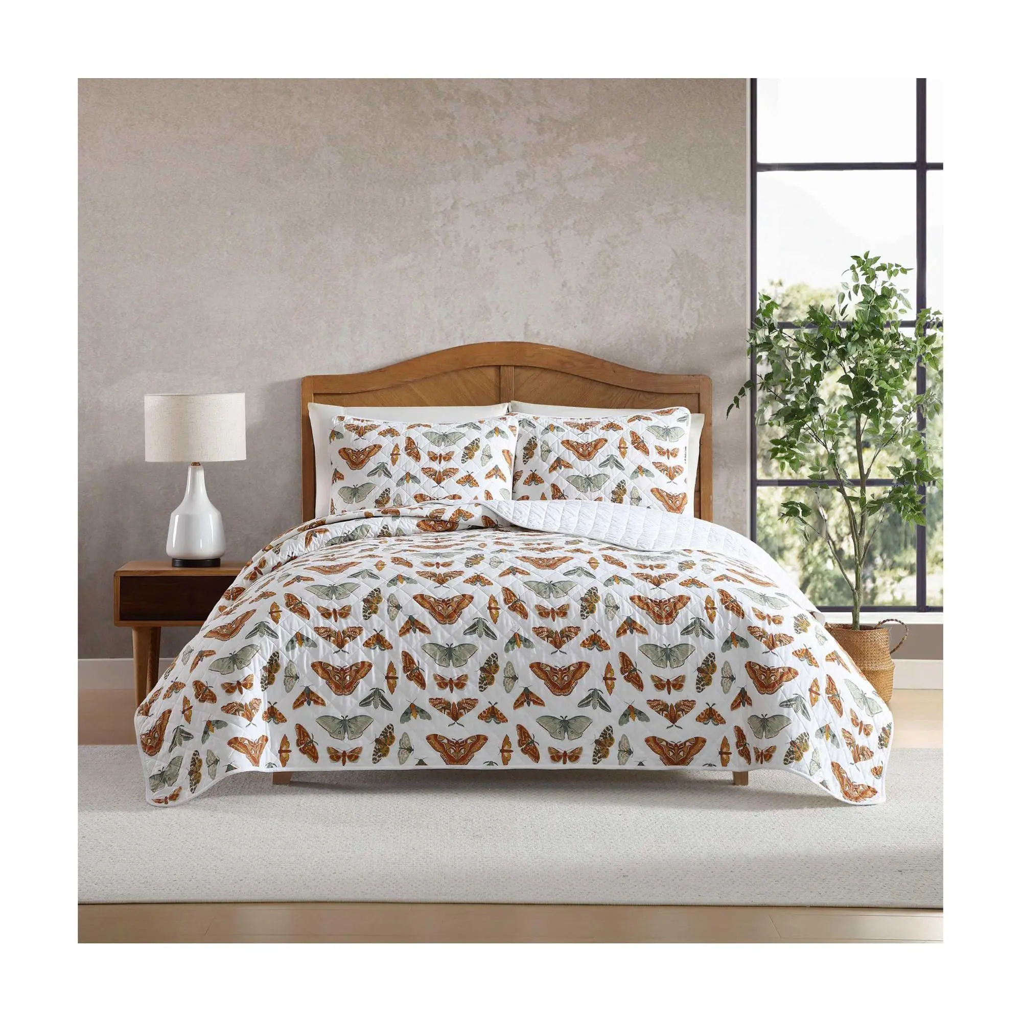 Eddie Bauer Wilford Butterfly Beige Twin QuiltSham Set