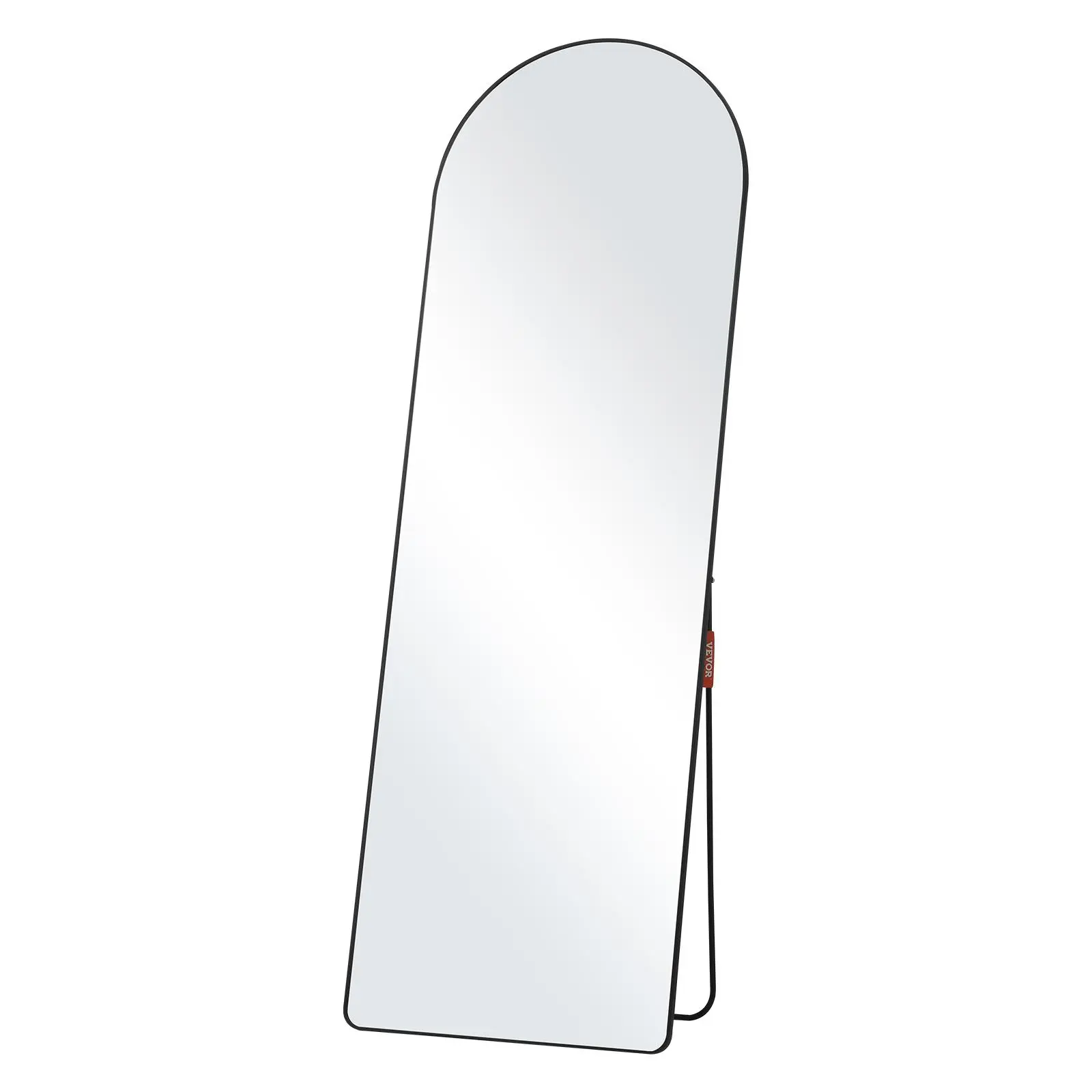 VEVOR 65''x22'' Arch-Shaped Freestanding Full-Body Floor Mirror, Curved Wall-Mounted Option, Aluminum Frame, Black Decor Crystal for Bedroom, TikTokShopBlackFriday, SEO Keywords: Mirrors Full Length, Arch-Shaped Floor Mirrors