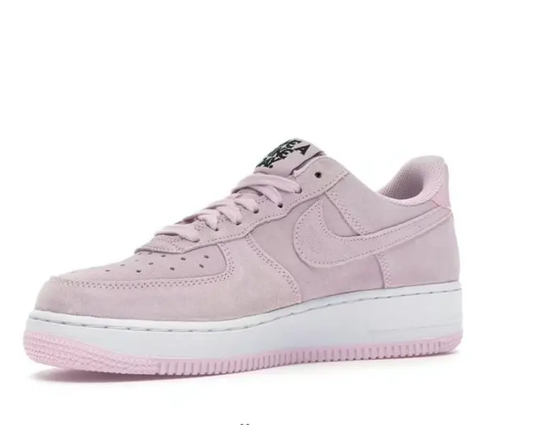 NIKE Men's Air Force 1 '07 LV8 'Have A Nike Day' Casual Wear Sneaker - Pink Foam Tonal Suede, Retro Look, Smiley Face, 2-Tone Sole, Two-Tone Sole