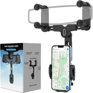 【FathersDayGift】Car phone holder 360 degree rotation, suitablefor car navigation in-car Rearview Mirror, horizontaland vertica screen adjustment angle